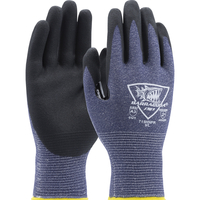 SIZE MED 15 GAUGE SPECKLED BLUE
HPPE SHELL WITH BLACK
MICROFOAM NITRILE PALM DIP WITH
REINFORCED FOA